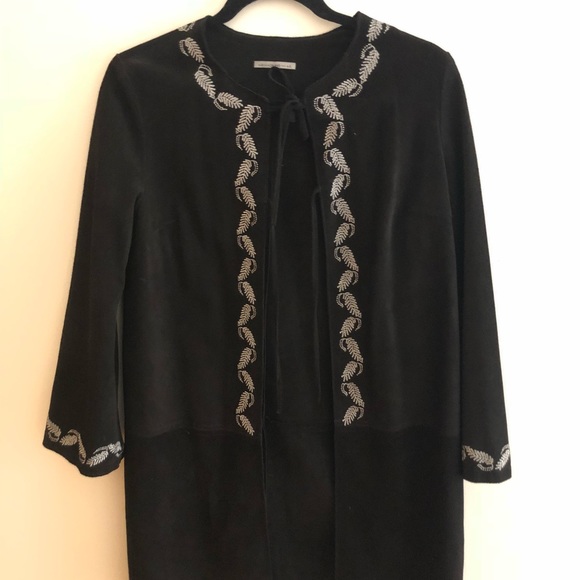 Alexa Chung AG Black Suede jacket size XSMALL - Picture 2 of 6